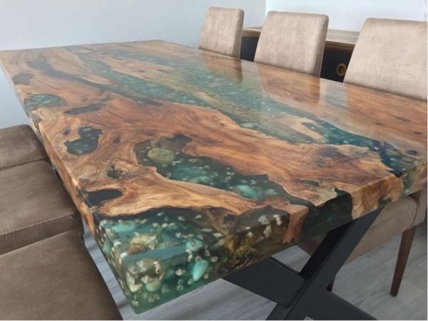 160x70 cm Epoksi Zeytin Bar MasaTakımı - Son Ödeme - 1