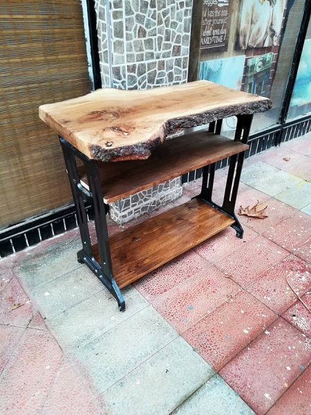 3 Raflı Meşe Kütüğü ve Masif Ahşap Dresuar - QF03-05 - 4