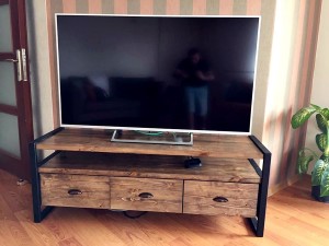 Ahşap 3 Çekmeceli Raflı TV Sehpası - Wts39 - 2