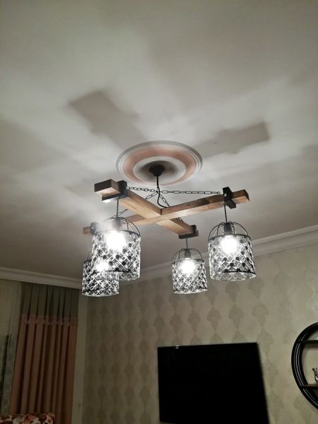 Ahşap 4'lü Avize - Wts20 - 1