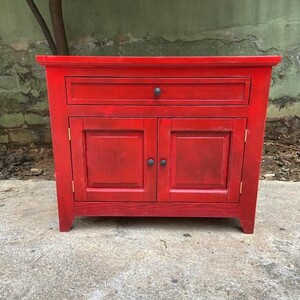 Masif Ahşap Mini Kırmızı Dolap - RKN001 - 3