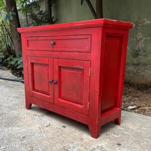 Masif Ahşap Mini Kırmızı Dolap - RKN001 - 2