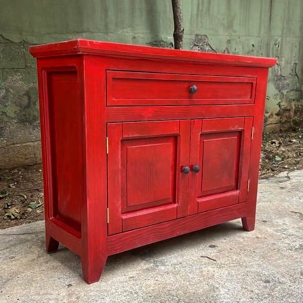 Masif Ahşap Mini Kırmızı Dolap - RKN001 - 1