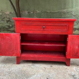 Masif Ahşap Mini Kırmızı Dolap - RKN001 - 4