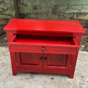Masif Ahşap Mini Kırmızı Dolap - RKN001 - 5