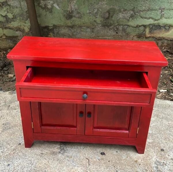 Masif Ahşap Mini Kırmızı Dolap - RKN001 - 5