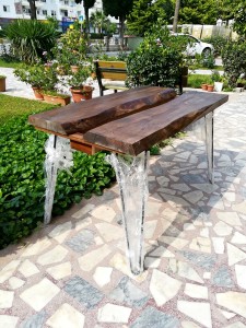 Ahşap Çiçeklikli Yemek Masası 4 Kişilik - Wt8