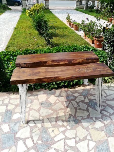 Ahşap Çiçeklikli Yemek Masası 4 Kişilik - Wt8 - 3