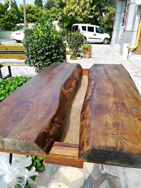 Ahşap Çiçeklikli Yemek Masası 4 Kişilik - Wt8 - 5