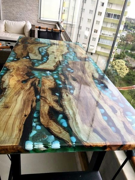 Ahşap Epoksi Bar Masası - Wts33 - 2