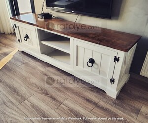 Ahşap Lake TV Sehpası ve Raflar - RTV042 - 200 cm - 4