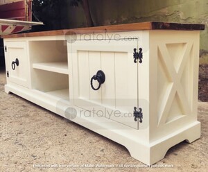 Ahşap Lake TV Sehpası ve Raflar - RTV042 - 200 cm - 3