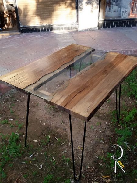 Camlı Ceviz Nehir Masa / River Table - DAS42 - 1