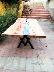 Doğal Kenarlı Ardıç Kütüğü Nehir Masa . 200x110 cm - BF01-01 - 2