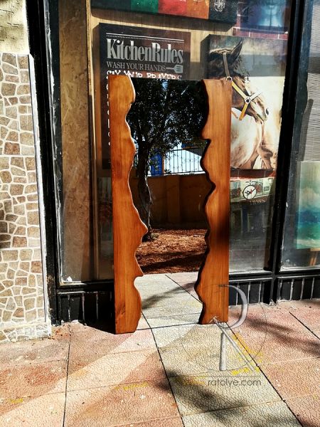 Doğal Kenarlı Masif Ahşap Ayna - 120x60 cm - SA01-01 - 2
