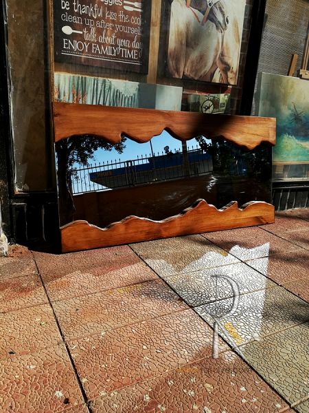 Doğal Kenarlı Masif Ahşap Ayna - 120x60 cm - SA01-01 - 4