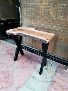 Doğal Kenarlı Meşe Kütüğü Dresuar - 90 cm - SF03-04 - 3