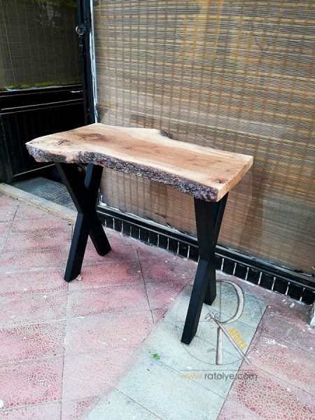 Doğal Kenarlı Meşe Kütüğü Dresuar - 90 cm - SF03-04 - 3