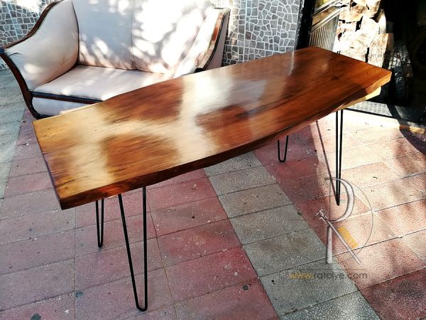 Doğal Kütük Masa . Tek Parça 120x55 cm - QF01-03T - 3