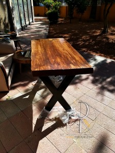 Doğal Kütük Masa . Tek Parça 125x55 cm - QF01-03X - 2