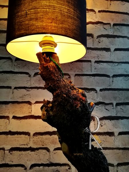Doğal Meşe Kütük Köşe Lambader - BL03-03 - 5