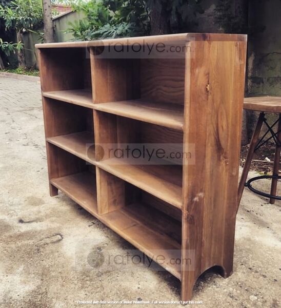 Masif Ahşap Yatay Kitaplık - RKT005 - 3