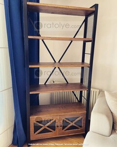 Camlı Kapaklı Ahşap Kitaplık - RKT007 - 3