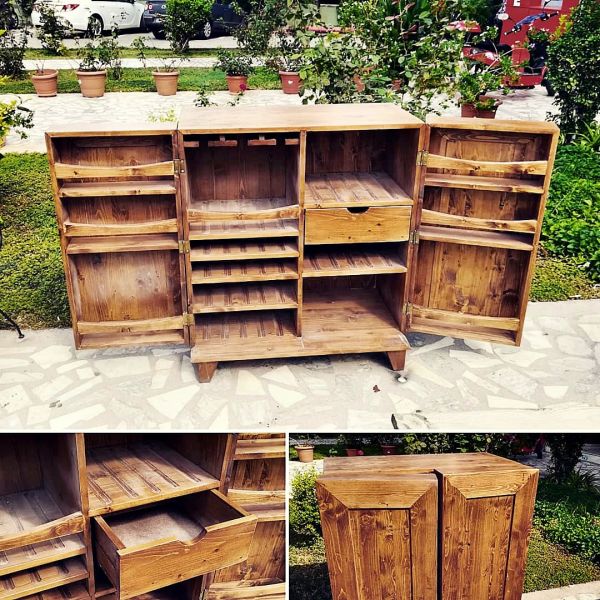 Masif Ahşap Bar Dolabı - Bid1 - 5