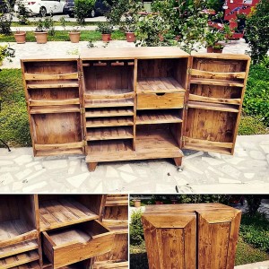 Masif Ahşap Bar Dolabı - Bid1 - 12