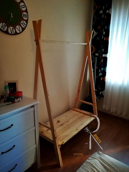 Masif Ahşap Elbise Askılığı - SA02-01 - 1