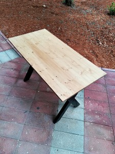 Masif Ahşap Masa - 120x60 cm - Açık Meşe - X Ayak - SF01-03 - 3