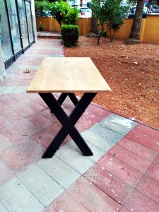 Masif Ahşap Masa - 120x60 cm - Açık Meşe - X Ayak - SF01-03 - 4