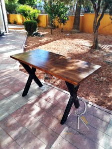 Masif Ahşap Metal Ayaklı Masa - SF01-02 - 3