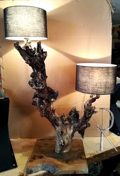Meşe 2li Lambader Abajur 90 cm - BL02-07 - 2