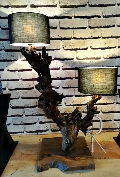 Meşe 2li Lambader Abajur 90 cm - BL02-07 - 4