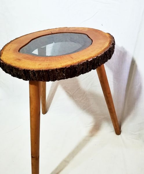 Meşe Camlı Yan Sehpa - SBK003 - 2
