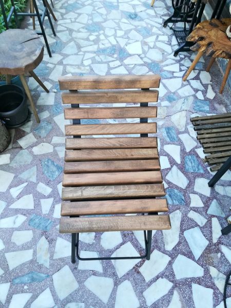 Metal Ahşap Bar Sandaltesi Oval - Wts60 - 1