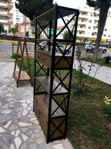 Metal Ahşap Çekmeceli Kitaplık - Rmk1 - 4