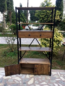 Metal Ahşap Çekmeceli Kitaplık - Rmk1 - 6
