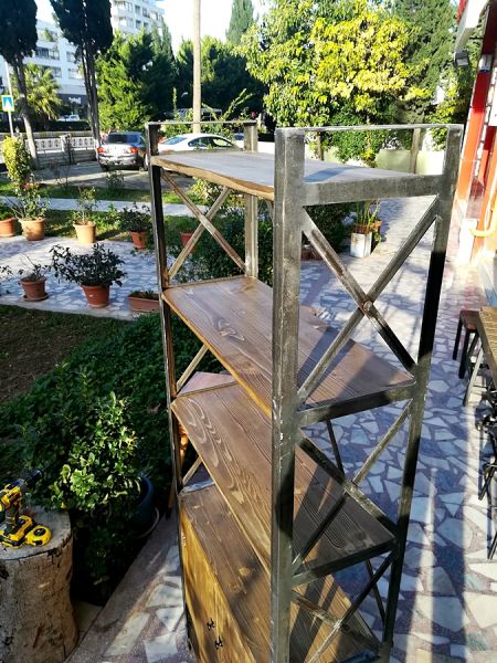 Metal Ahşap Kitaplık - Rbs1 - 4