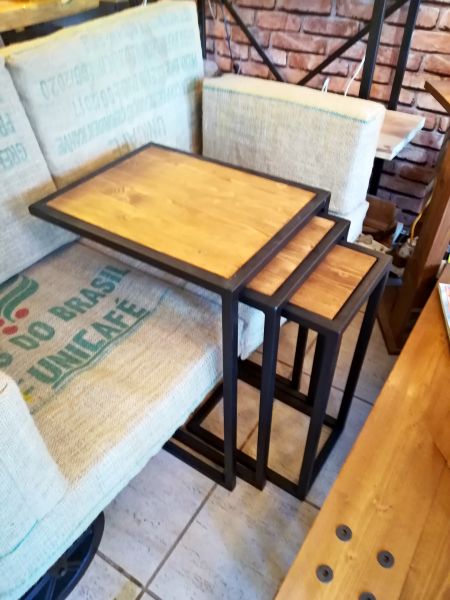 Metal Ahşap Zigon Sehpa - Cot4 - 1