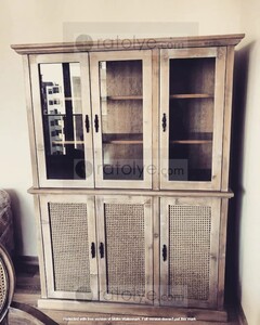 Eskitme Masif Ahşap Hazeranlı Büfe - RBD019 - 3