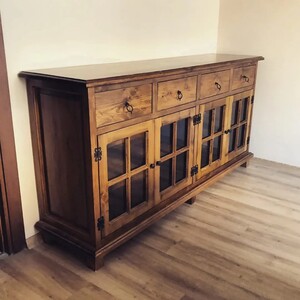 Masif Ahşap Camlı Konsol - RKN014 - 2