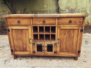 Masif Ahşap Şaraplık Konsol - RKN023 - 2