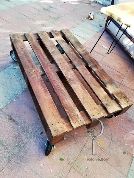 Palet Görünümlü Sehpa . 120x60 cm - SF02-04 - 3