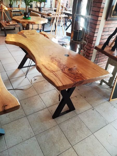 Tek Parça Kestane Ağacı Masa 200x70 cm - RTL157-111 - 2