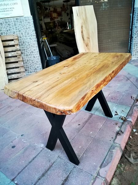 Tek Parça Kütük Masa - 120x67 cm - CF01-10 - 5