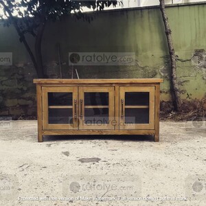 Ahşap Cam Kapaklı TV Sehpası - RTV004 - 4