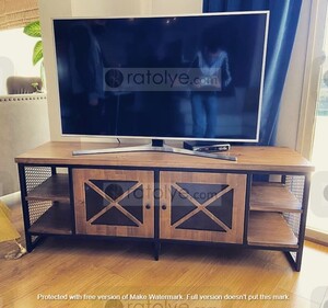 Metal İskeletli Ahşap TV Sehpası - RTV007 - 3