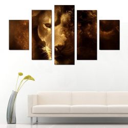 5 Parçalı Tablo - Lion - 1